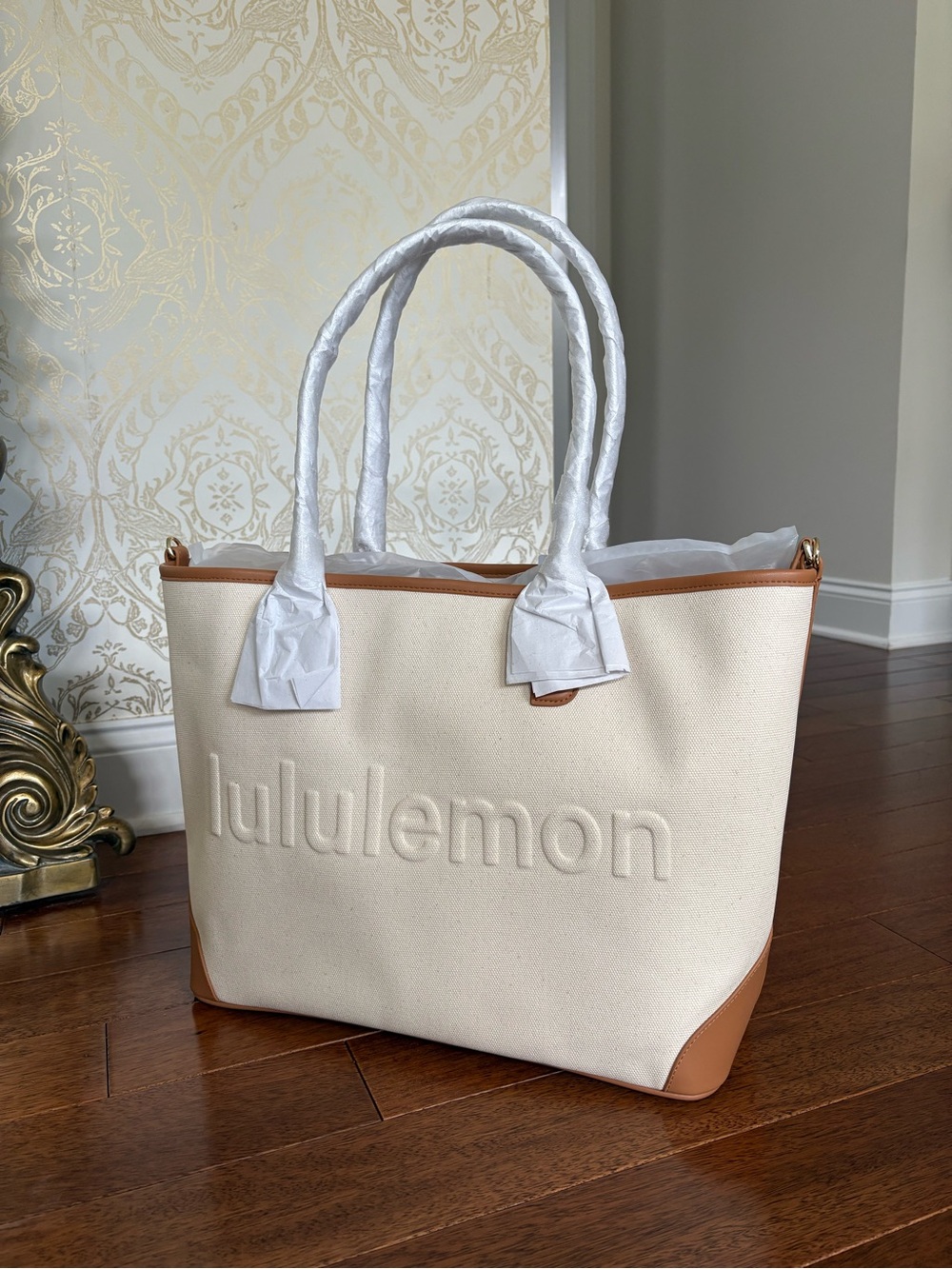 lululemon athletica Cream & Tan Classic Canvas Tote 16L